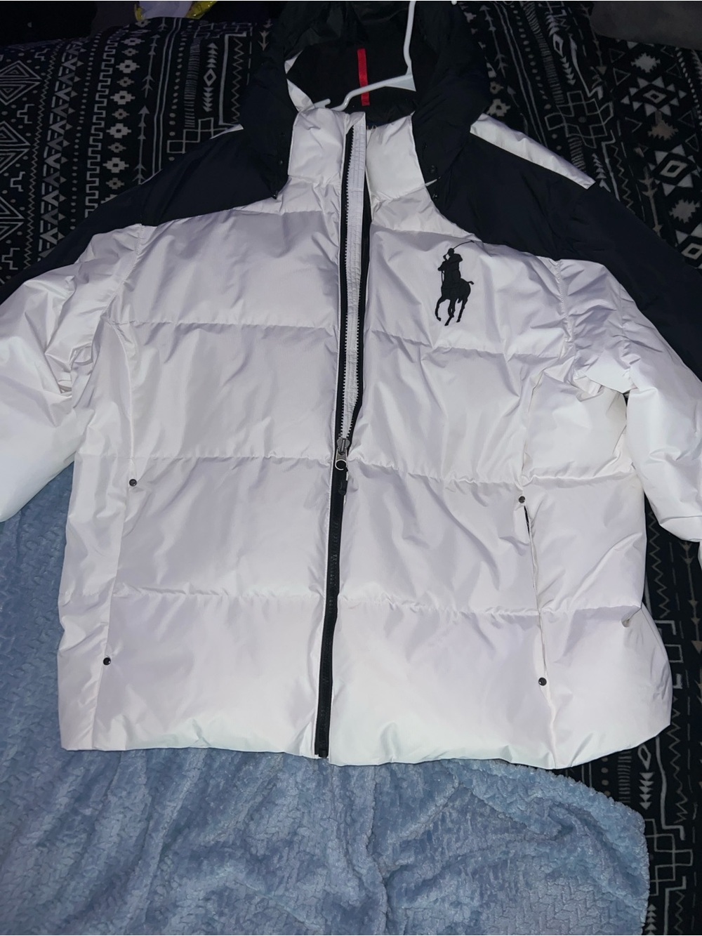 Ralph Lauren White and Black Quilted Puffer Jacket
